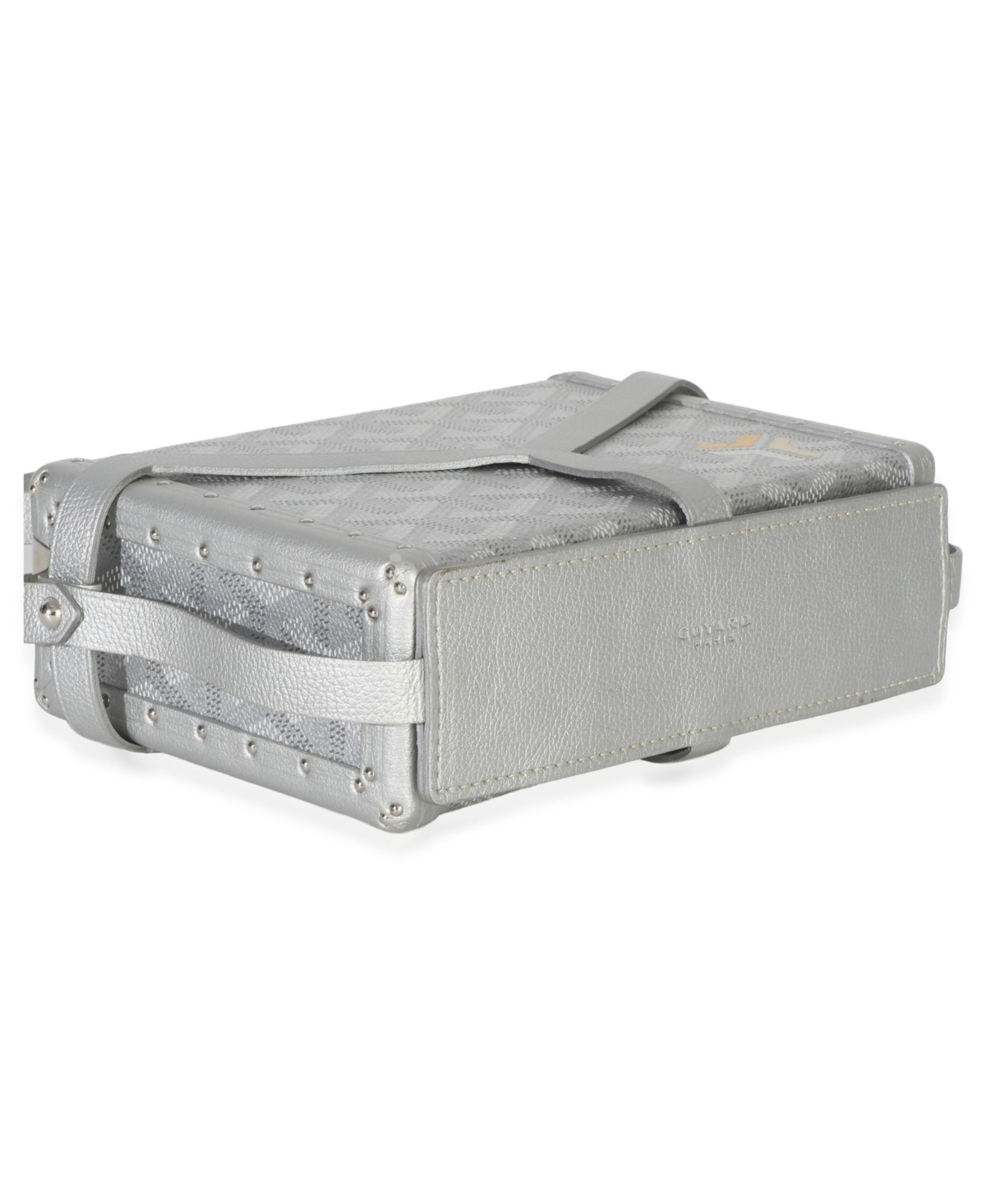 Pre-Owned Goyard Silver Precious Metals Goyardine Canvas Minaudiere Trunk