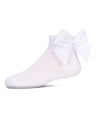 Baby Girls Bow-on-Back Cotton-Rich Anklet Sock