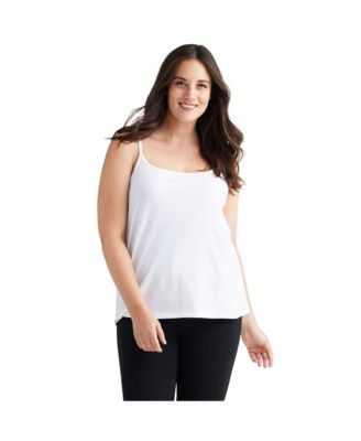 Plus Size Cotton Spandex Scoop Neck Sleeveless Cami