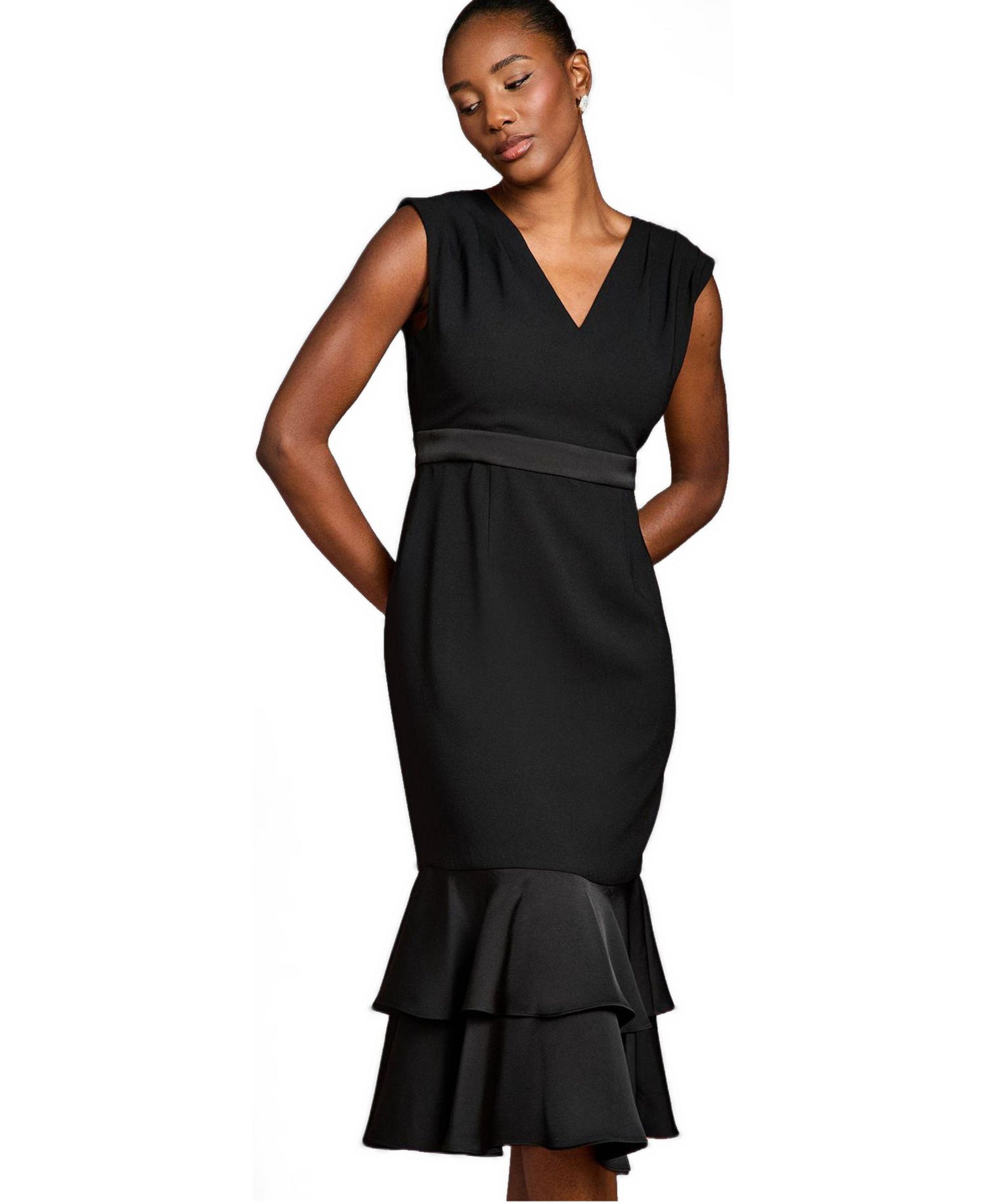 Women's Crepe Peplum Dress