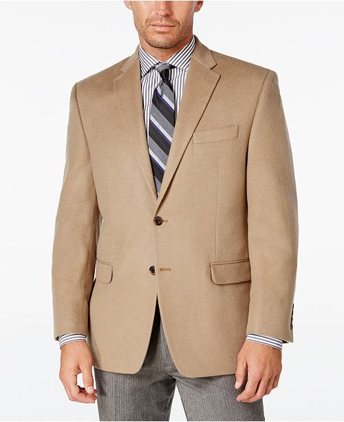 Cashmere Blend Mens Classic Fit Sport Coat