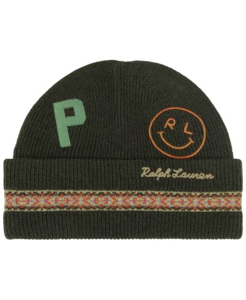 Мужская шапка Polo Ralph Lauren Taslan Patch Beanie, цвет: Зелёный