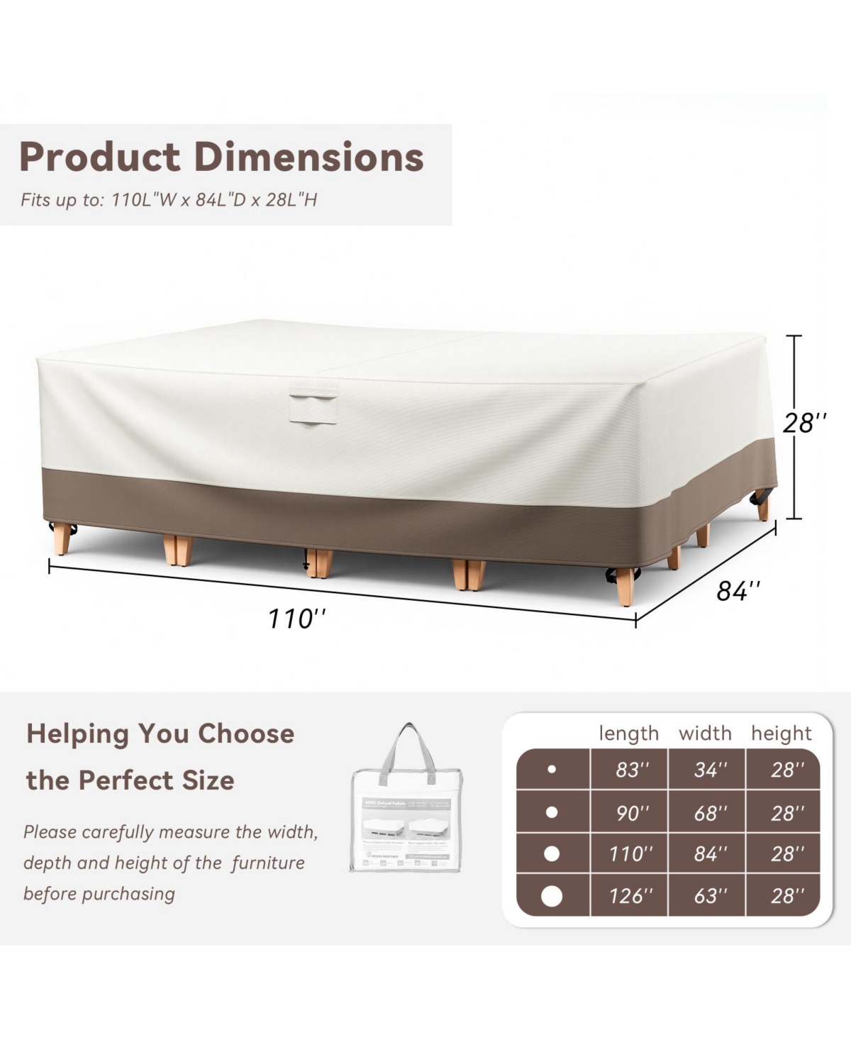 Pocassy Rectangle Patio Furniture Cover Waterproof Outdoor Dining Table and Chair Cover Anti-uv Outside Sectional Sofa Set Covers