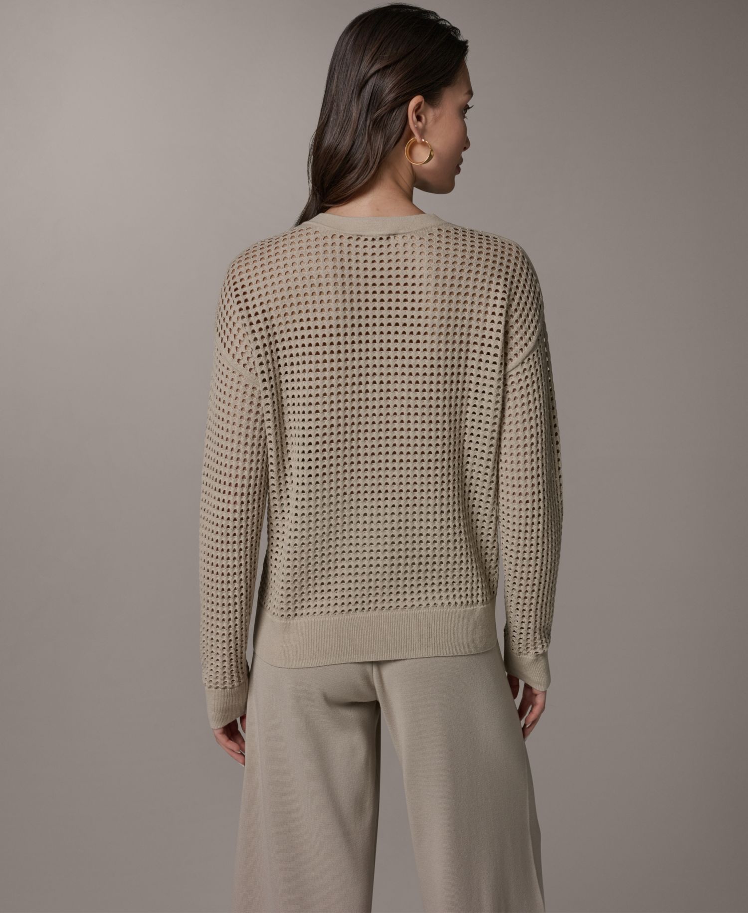 Women's Long-Sleeve Pointelle Sweater