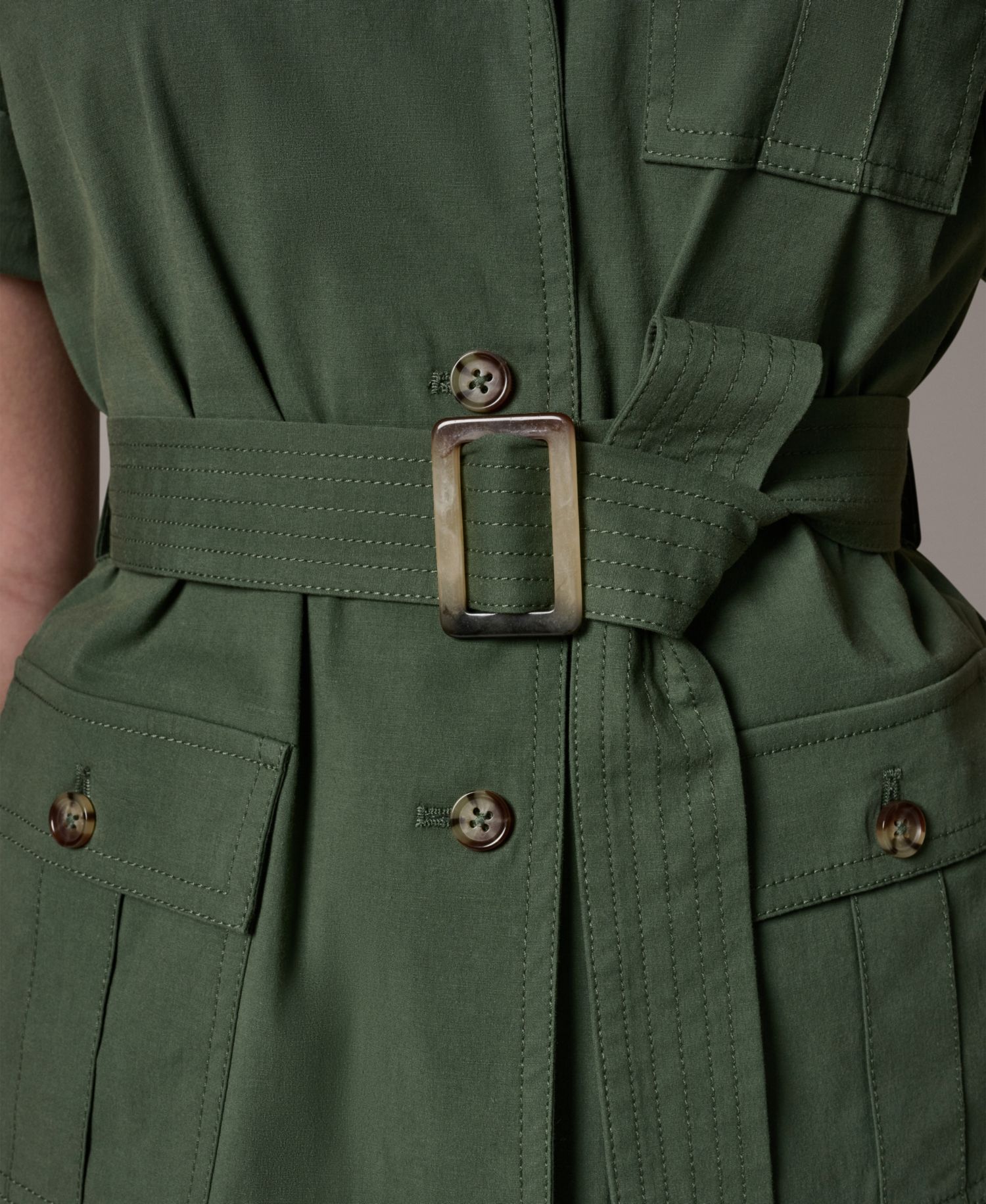 Women's Short-Sleeve Belted Safari Jacket