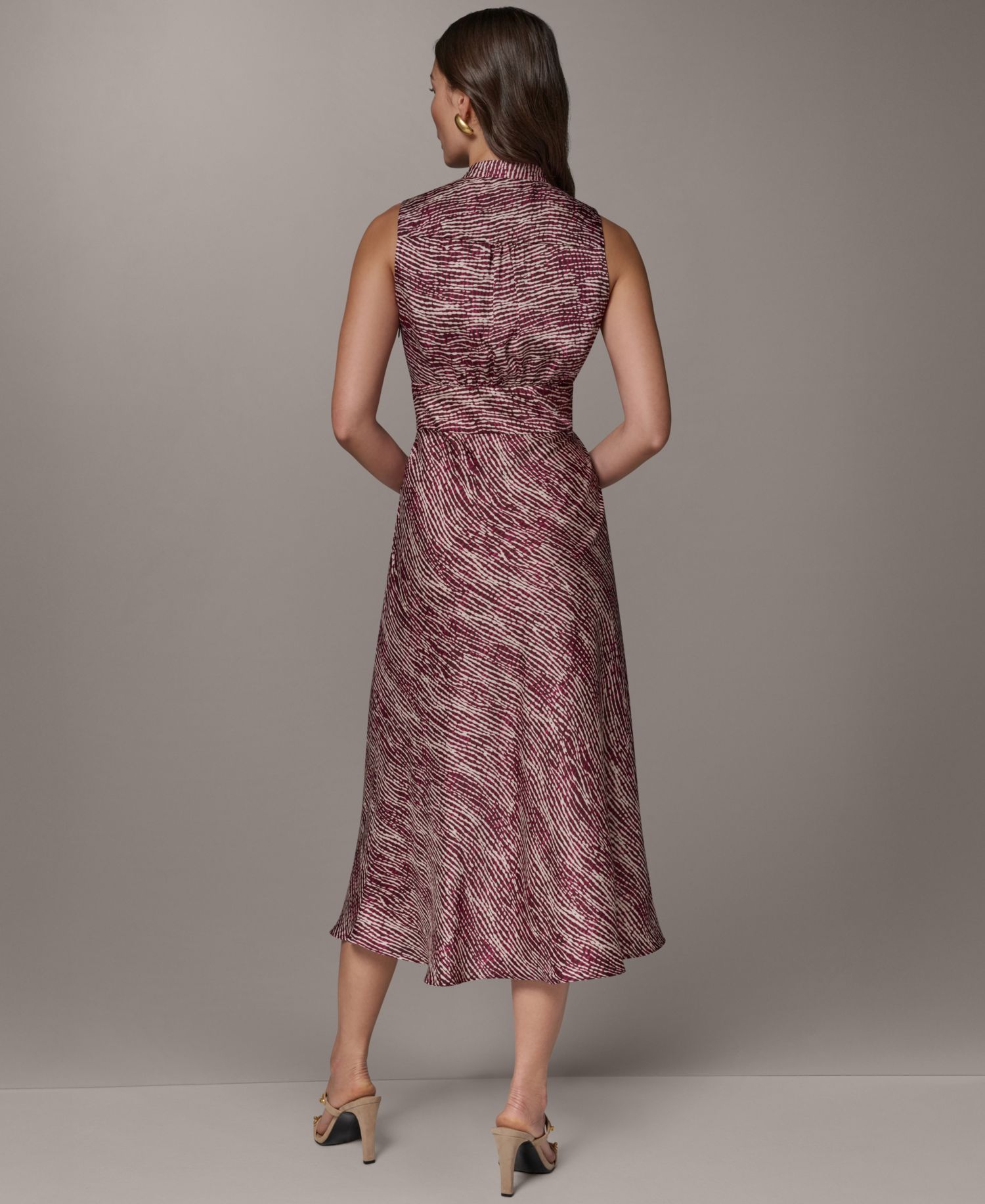Women's Sleeveless Printed Midi Dress