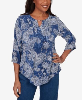 Women's Paisley Puff Printed Top