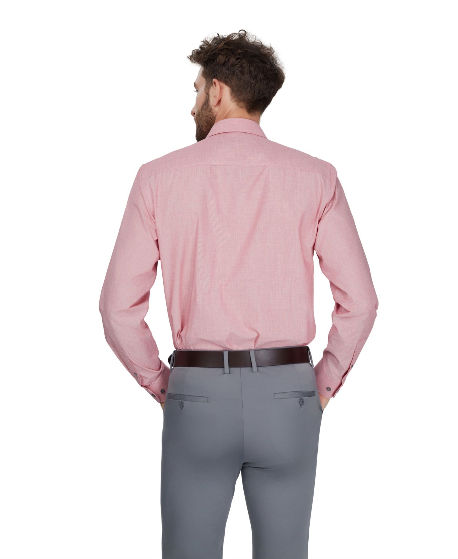 Men's Slim-Fit Solid Dress Shirt