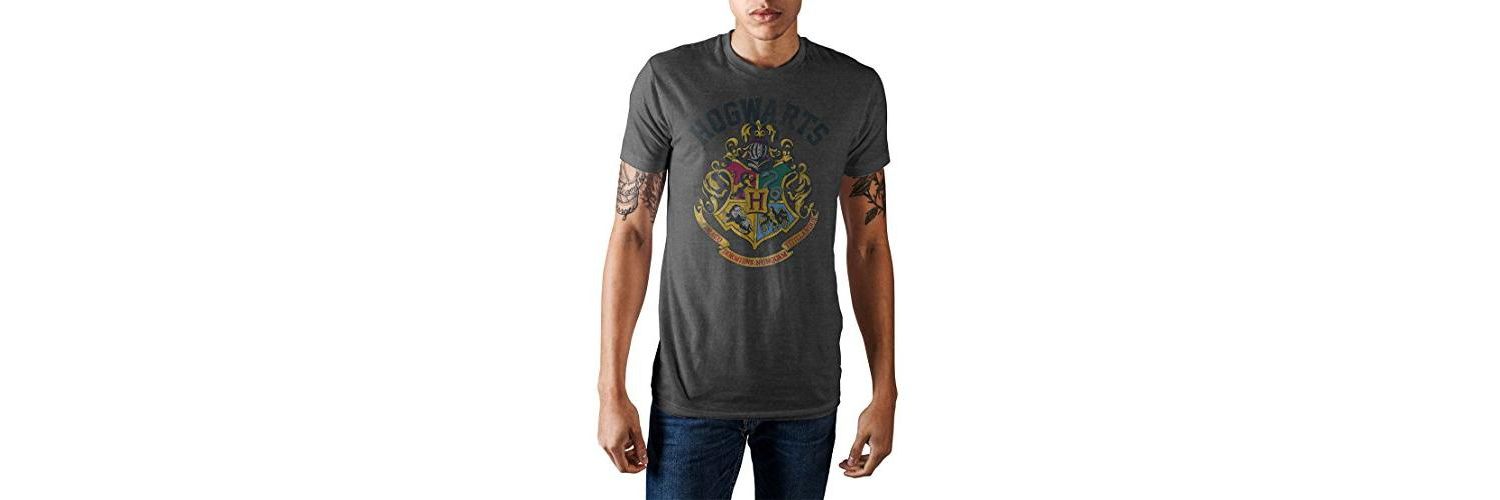 Men's Hogwarts Crest Charcoal Heather T-shirt-3X-Large