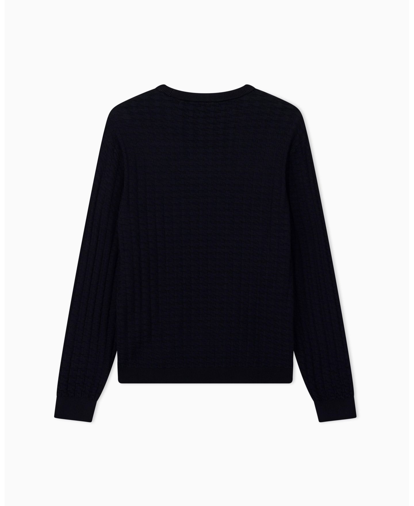 Мужской свитер A|X Armani Exchange Geometric Ribbed Viscose Crewneck, цвет: Глубокий тёмно-синий — фото 4