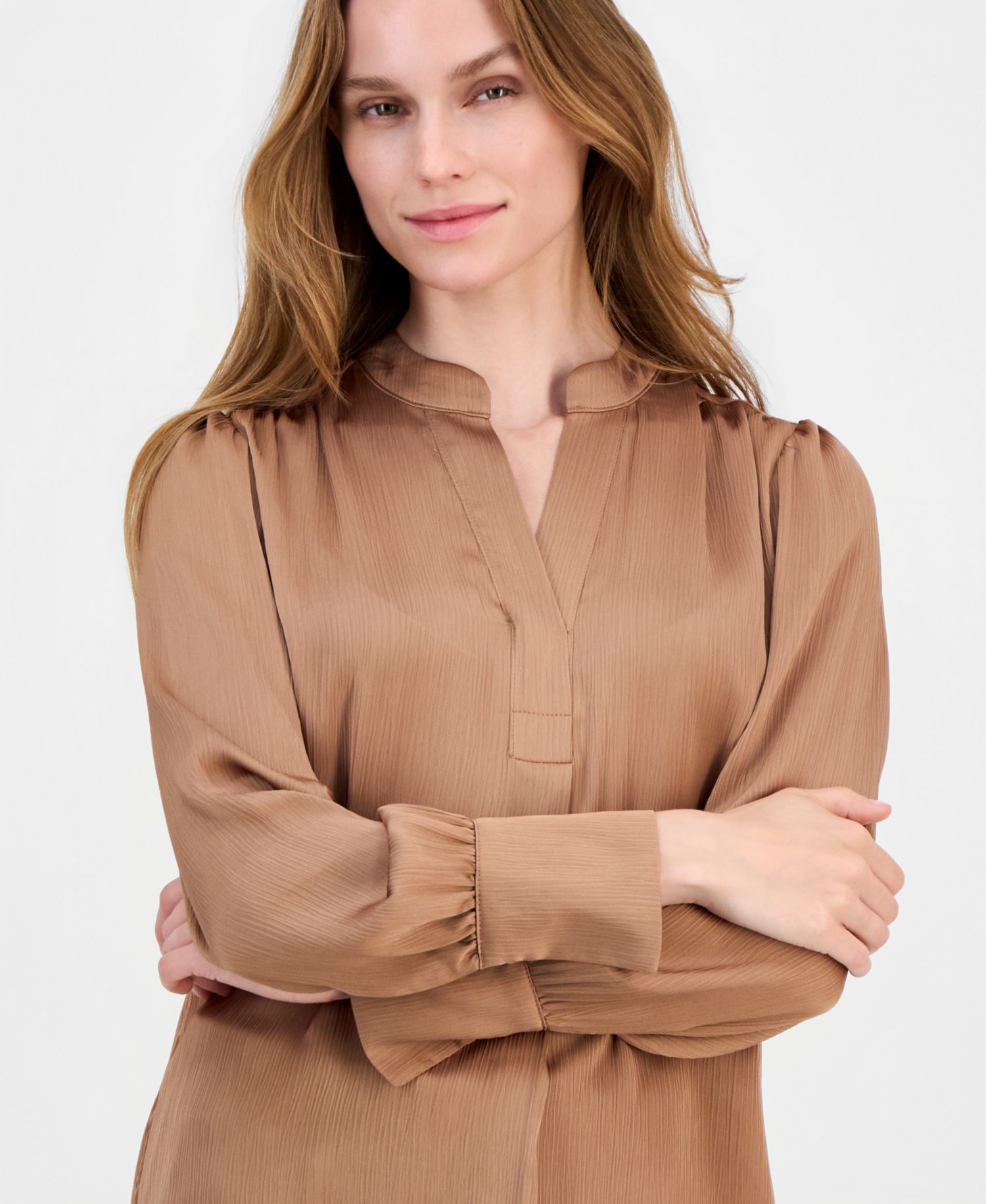 Petite Split-Neck Blouse