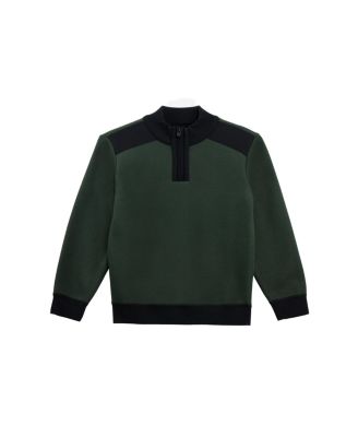 Boys Quarter Zipper Fleece Flannel Lining Sweater