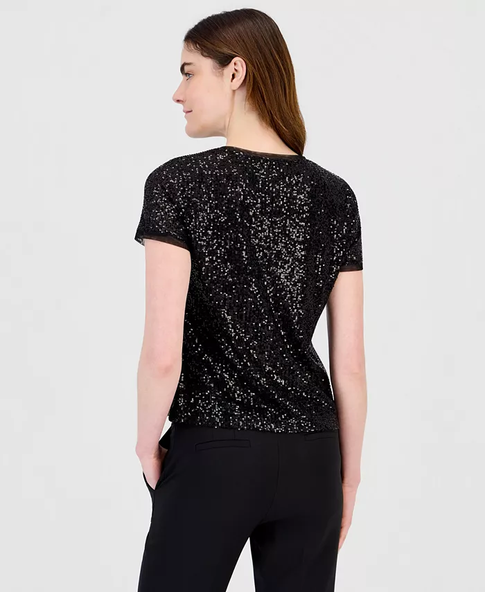 Women's Sequin Crewneck Short-Sleeve Tee - thumbnail 3