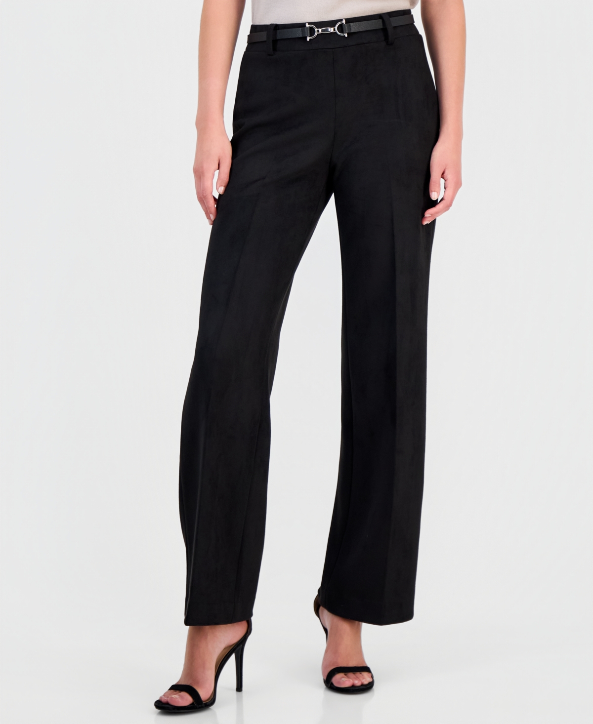 Anne Klein Women's Pull-On Wide-Leg Scuba Pants