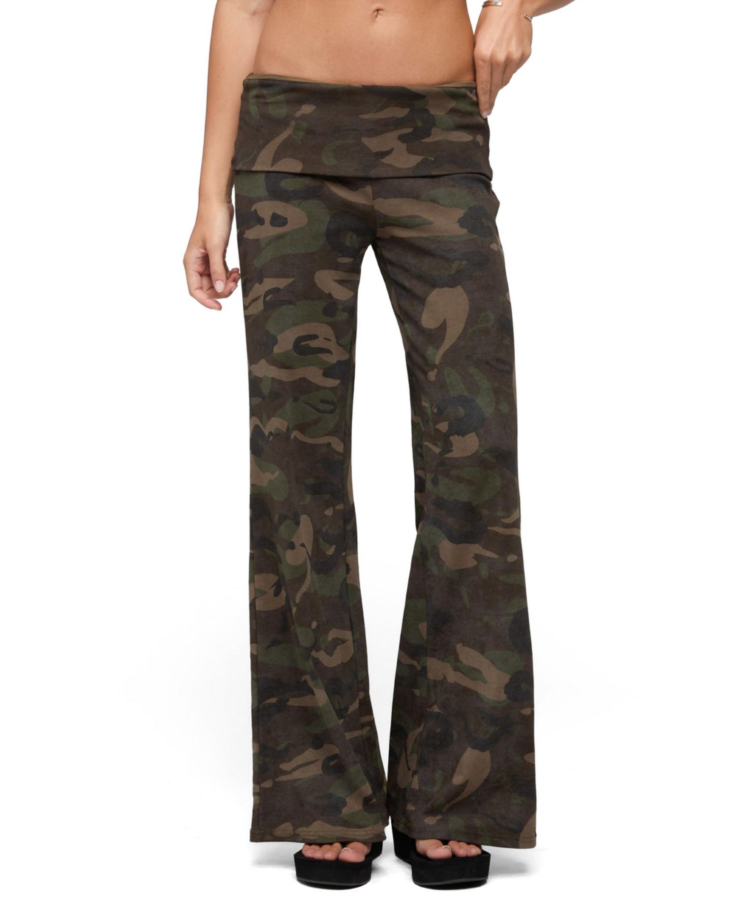 Women's Lumielle Camo Wide Leg Foldover Pants