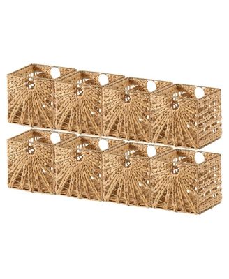 13 x 13 Inches Water Hyacinth Seagrass Storage Basket - Set of 8