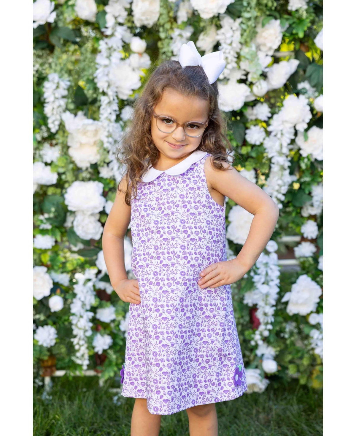 Florence Eiseman Baby Girl Printed Pique Dress and Bloomer with Flowers