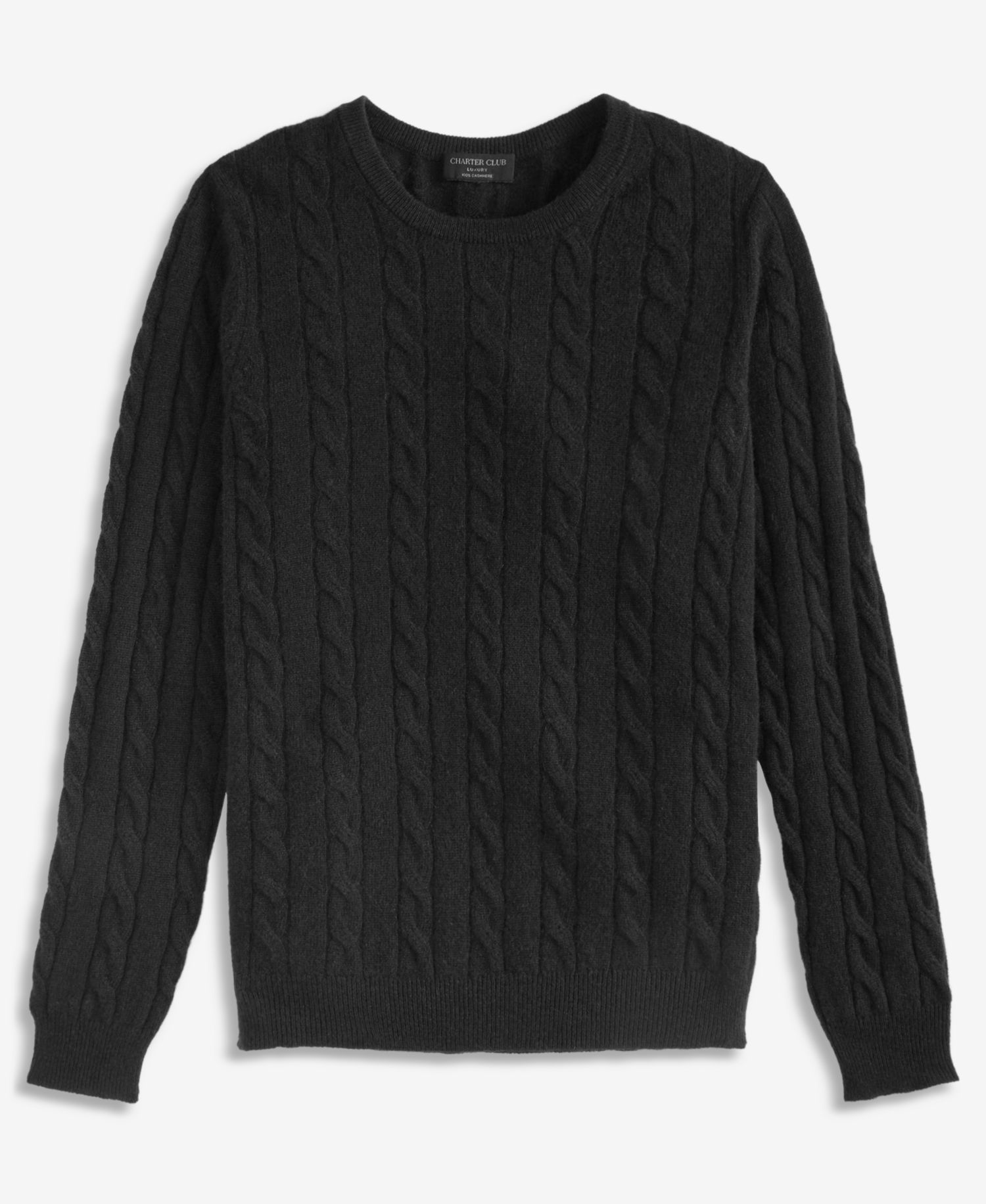 Petite Cable-Knit Crewneck 100% Cashmere Sweater
