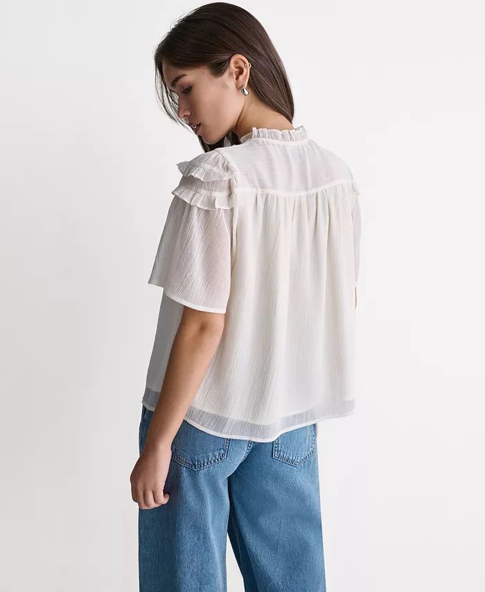 Women's Crewneck Short-Sleeve Ruffle Top - thumbnail 5