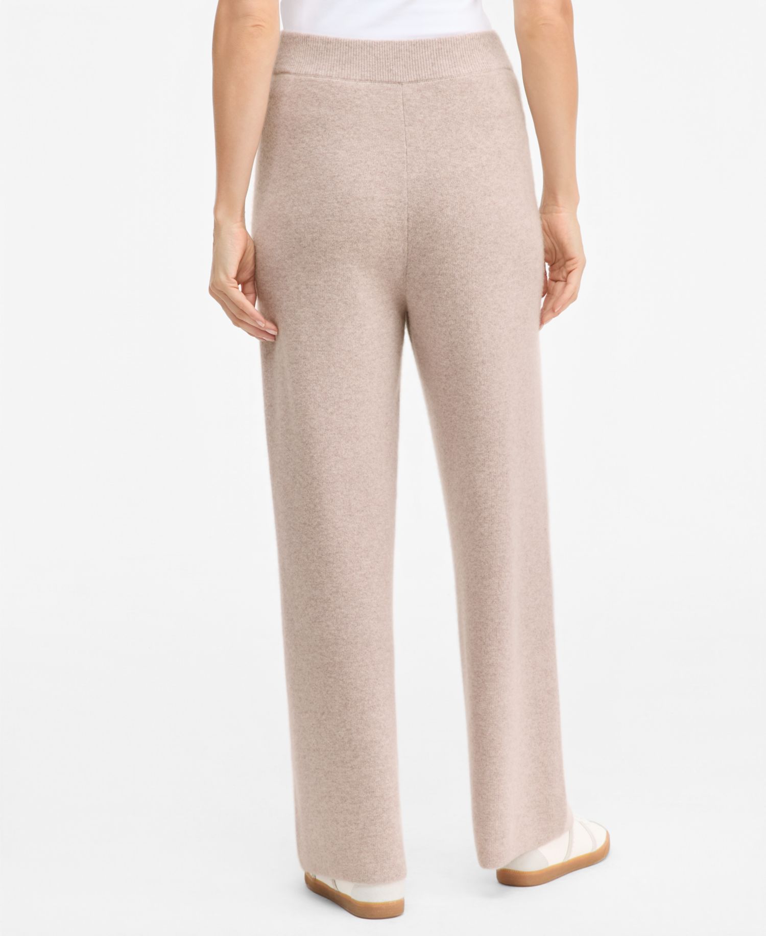 Women's 100% Cashmere High-Rise Flare-Leg Pull-On Pants, 28" Inseam