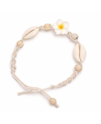 Women's Beaded Shell Flower Anklet