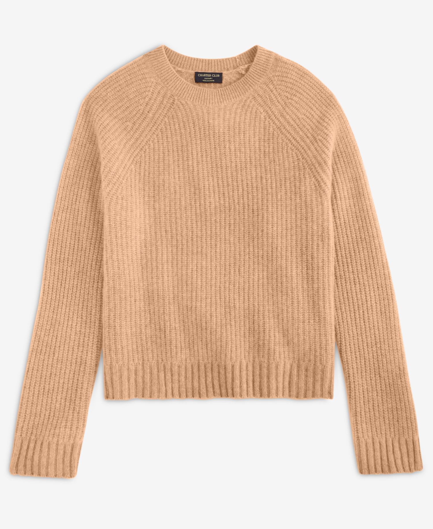 Plus Size 100% Cashmere Shaker Stitch Crewneck Sweater