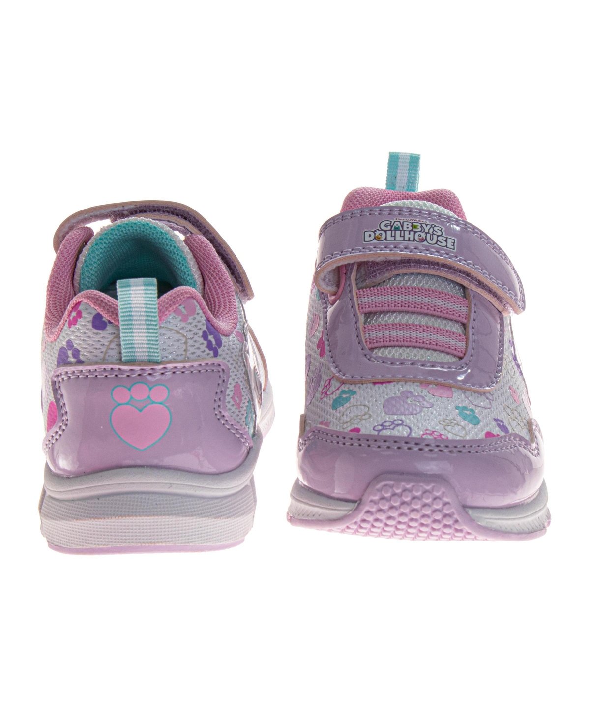 Gabby's Dollhouse Girls Athletic Hook and Loop Light-Up Sneakers
