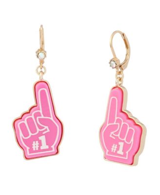 Faux-Stone Number One Drop Earrings