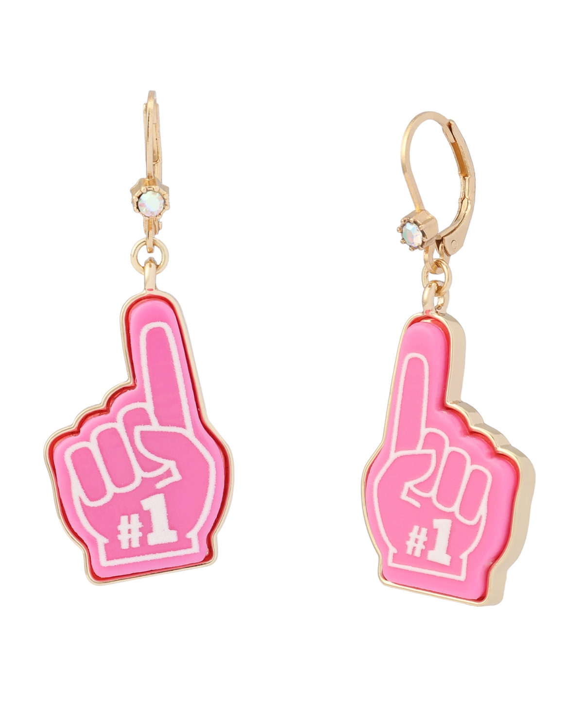 Betsey Johnson Faux Stone Betsey Ball Number One Drop Earrings