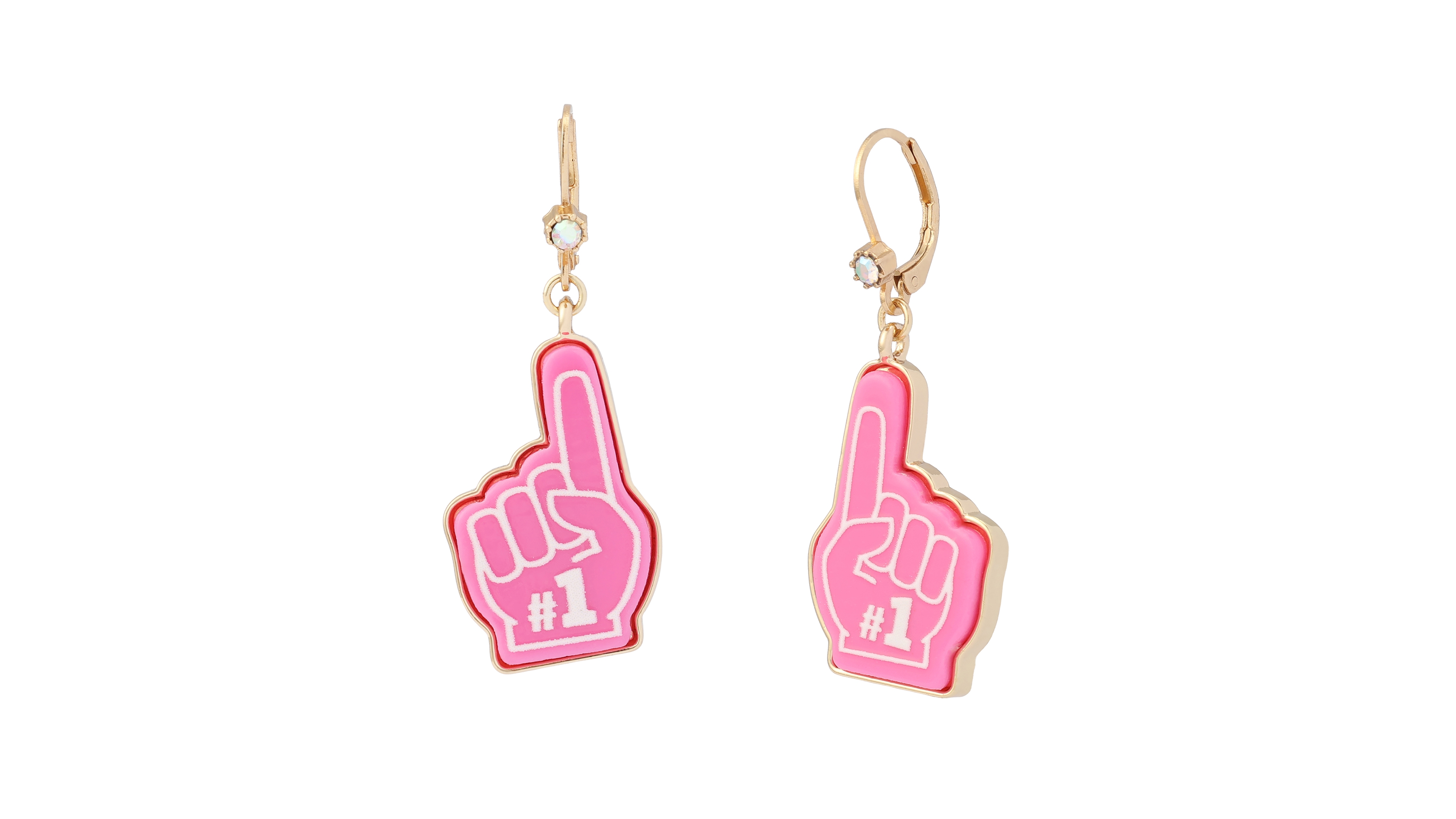 Betsey Johnson Faux Stone Betsey Ball Number One Drop Earrings
