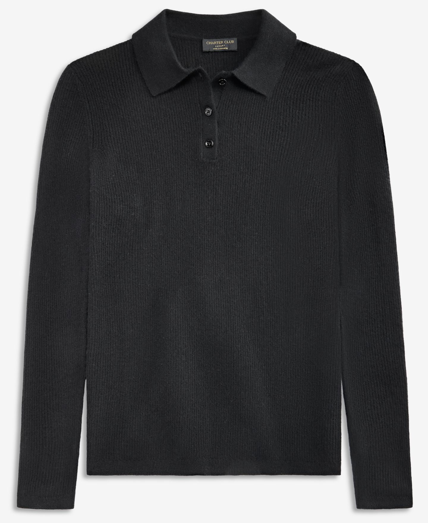 Женский свитер Charter Club Ribbed Featherweight 100% Cashmere, цвет: Чёрный — фото 5