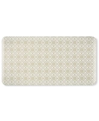 Allover Geo Floral Bistro Bevel Edge Comfort Kitchen Mat, 39" x 19.69" 