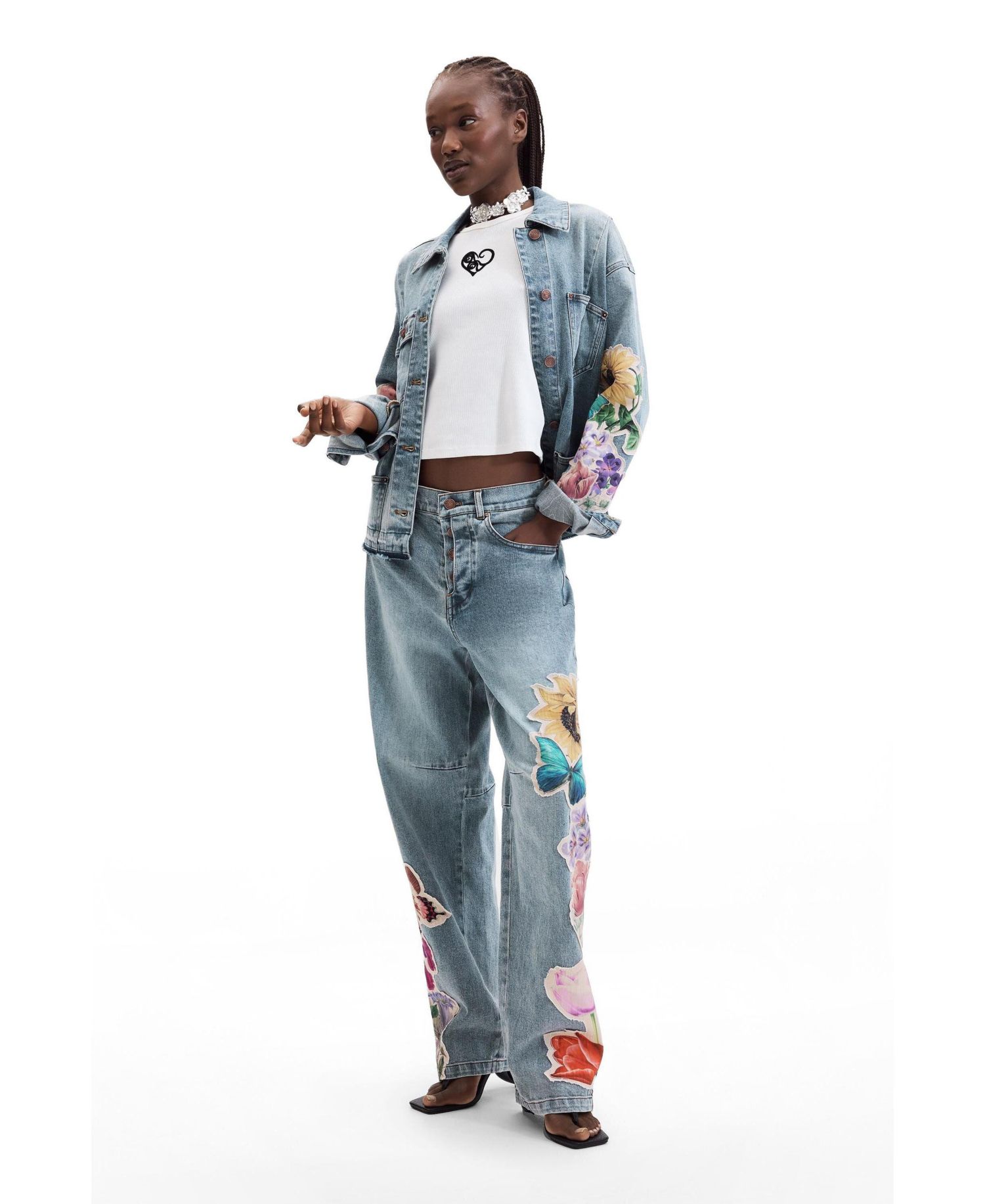 Women's Floral Printed Jeans