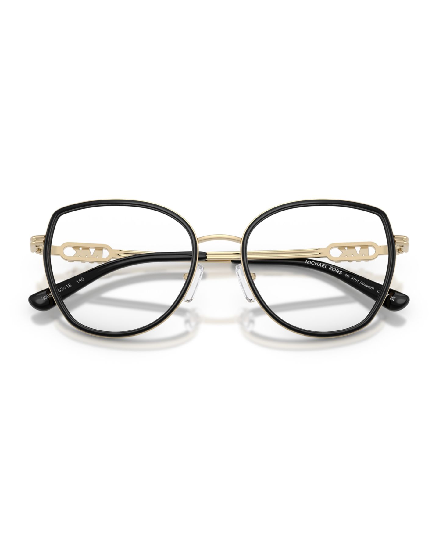 Женские очки Michael Kors Woman Round Metal MK3101 Kiawah Eyeglasses, цвет: Чёрный — фото 3
