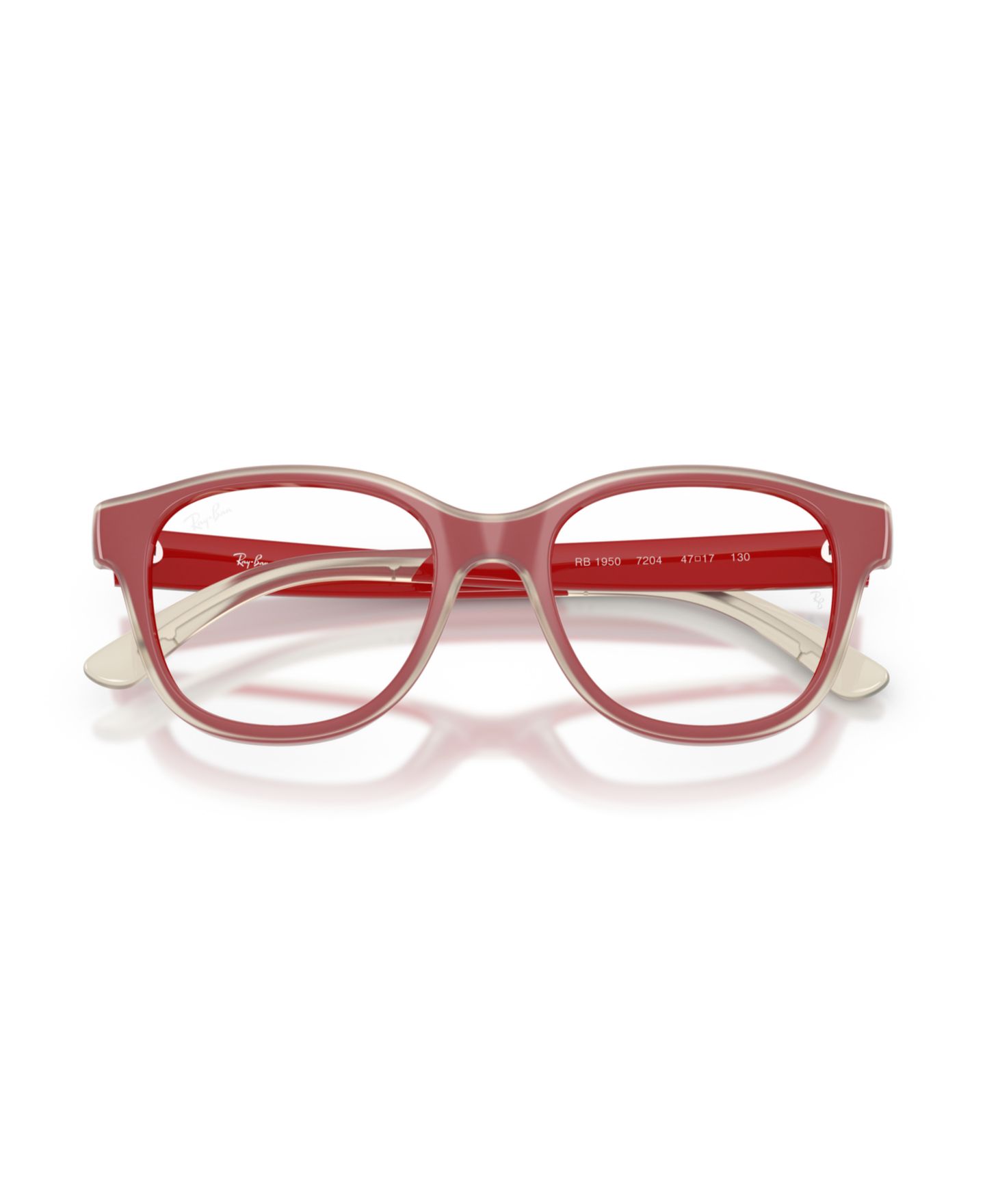Женские очки Ray-Ban Jr Child Eyeglasses, RB1950, цвет: Красный прозрачный — фото 5