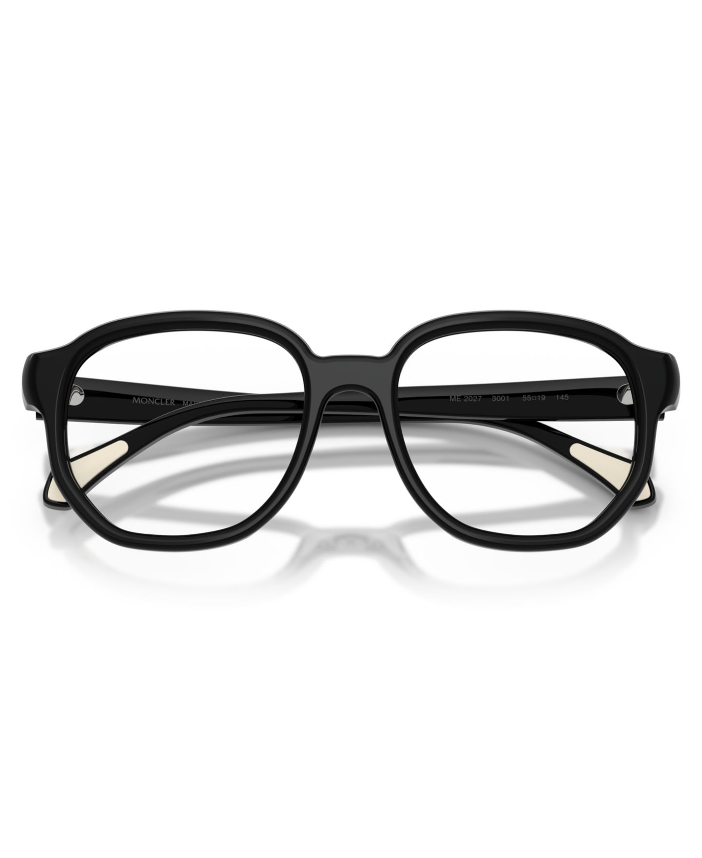 Очки Moncler Unisex Pillow Plastic ME2027 Eyeglasses, цвет: Блестящий чёрный — фото 3