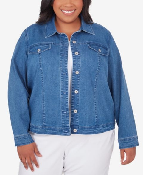 Женские куртки Alfred Dunner Plus Size Fit Denim Jacket