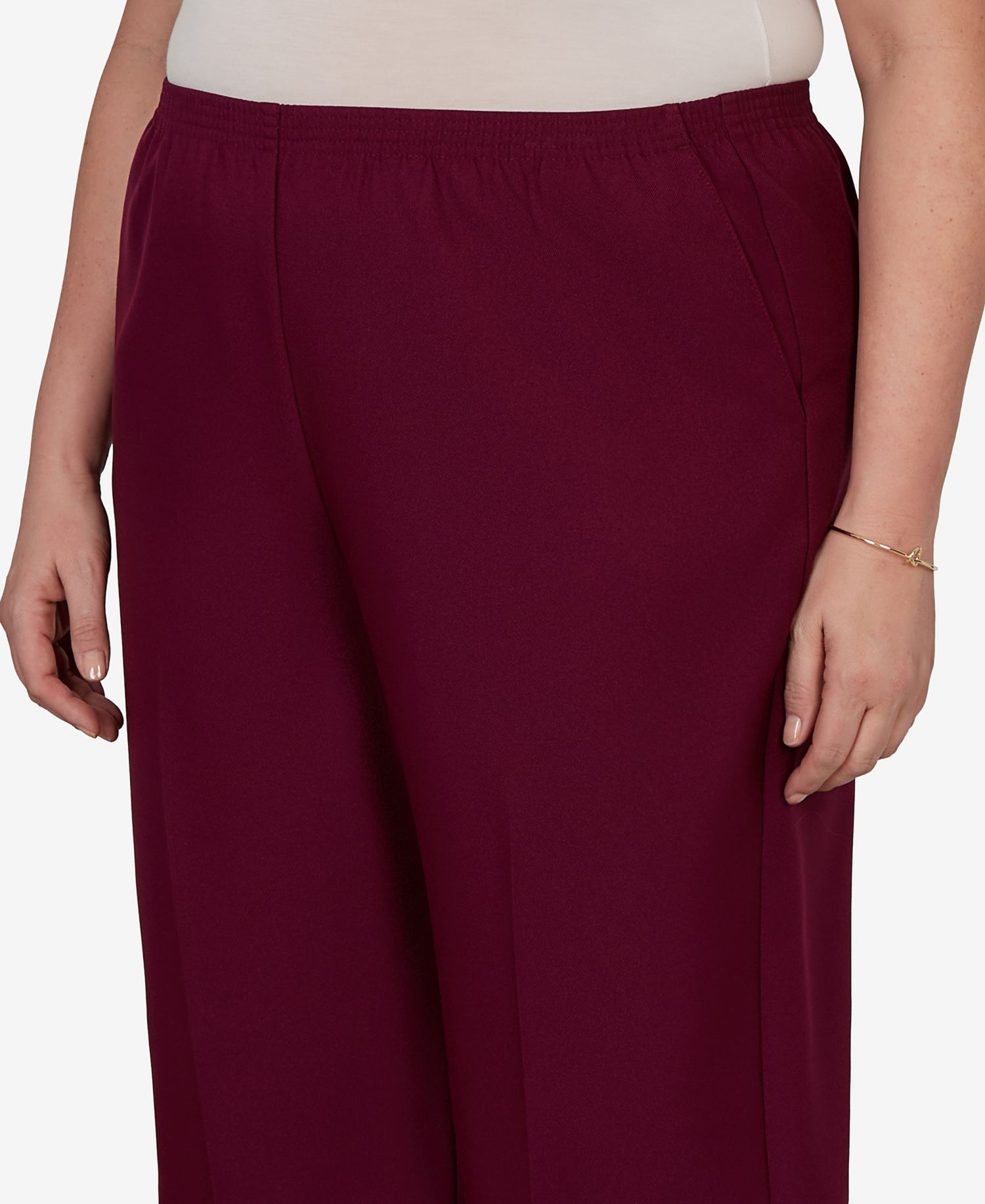 Plus Size Colored Pull-On Pants