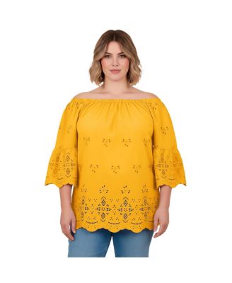 Plus Size Convertible Eyelet Women's Tunic
