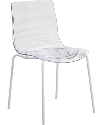 Aster Dining Chair, Modern Stackable Side Accent Chair, ABS Plastic with Stainless-Steel Legs for Home, Kitchen and Dining Room
