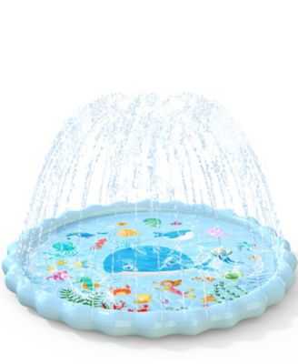 90.5" Splash Pad Sprinkler Play Mat Kids Outdoor Water Pool