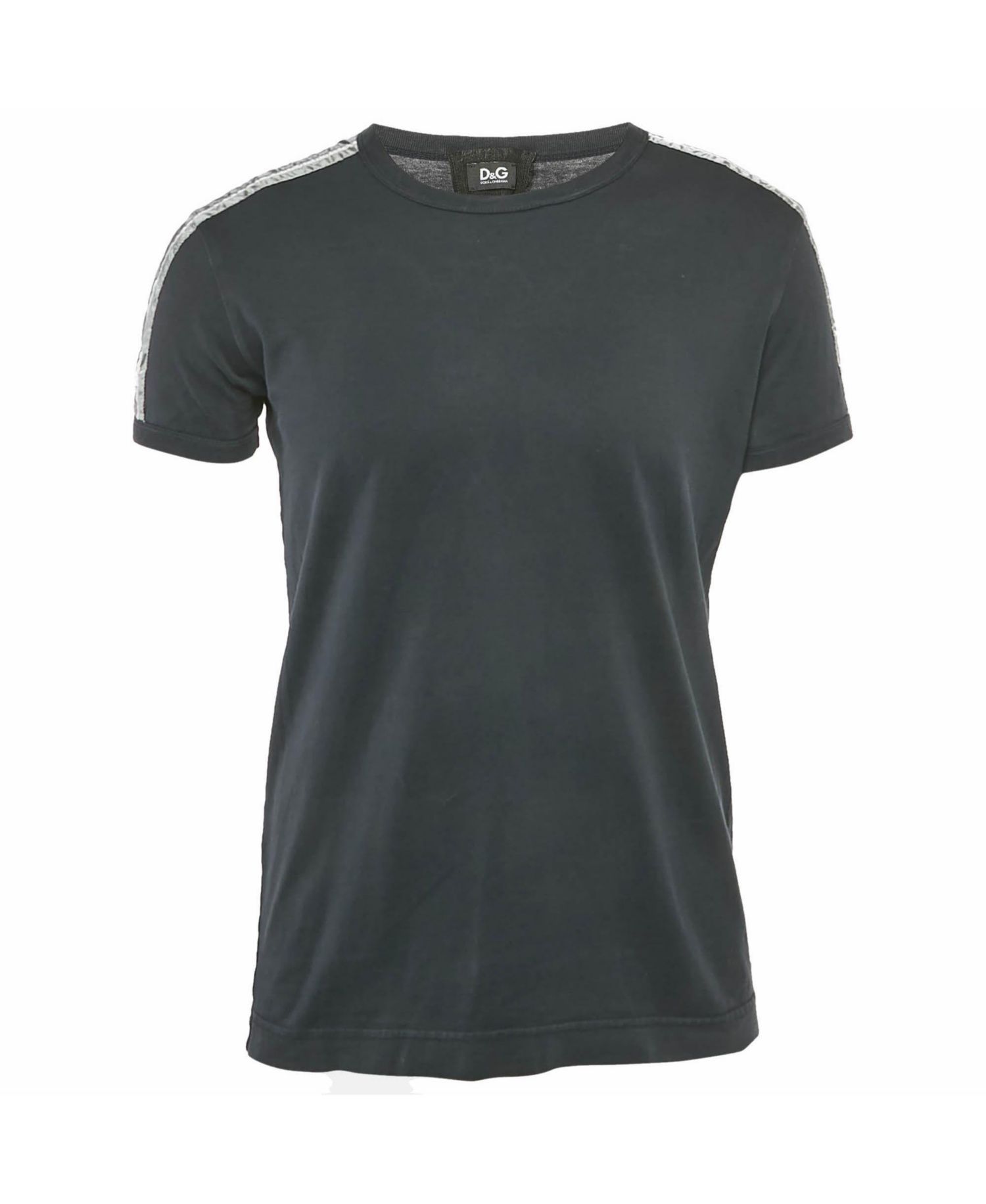Men's Cotton Striped Band Trim Detail Cotton T-Shirt