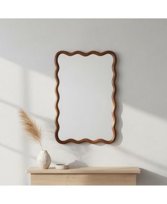 20" x 30" Wood Wall Mirror, Rectangular Bathroom Vanity Mirror for Entryway and Bedroom