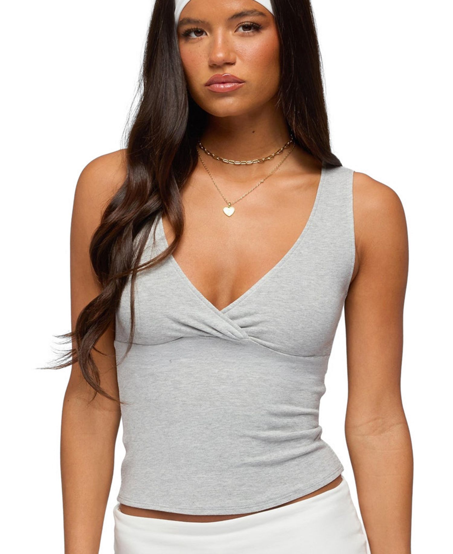 Women's Lalisa V Neck Ribbed Tank Top