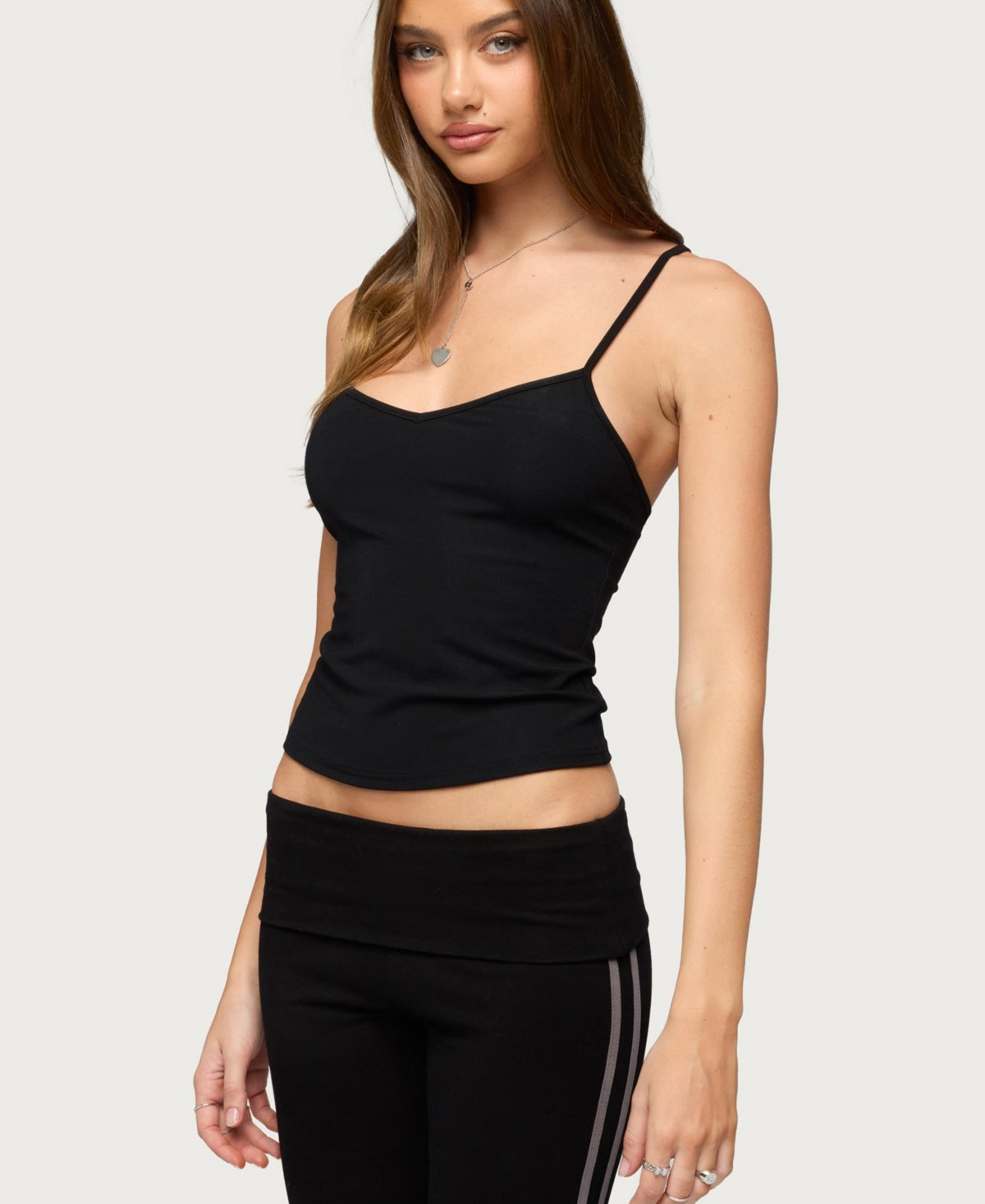 Edikted Women's Yolena Ribbed V Neck Tank Top