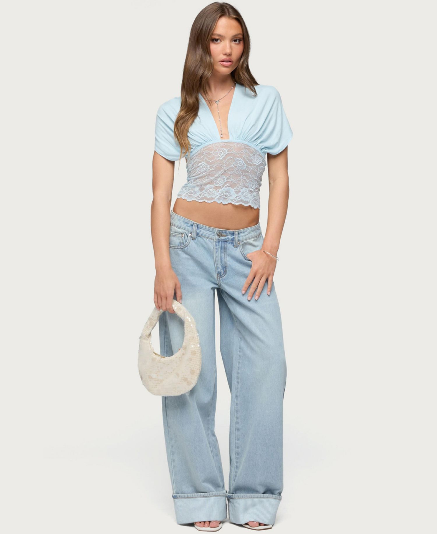 Women's Eloria Lacey Flutter Tie Top