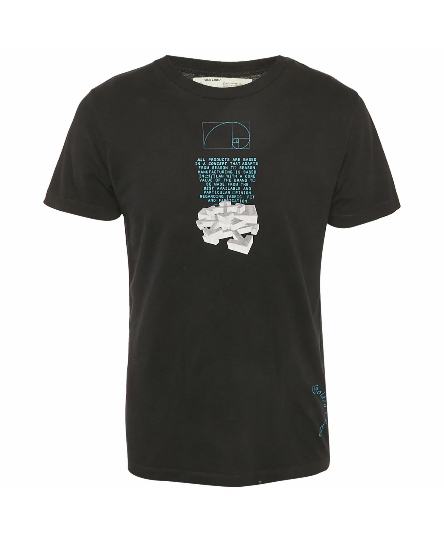 Men's Tape Arrow Print Cotton Crew Neck T-Shirt