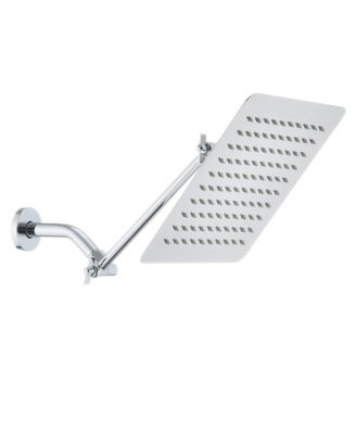 10 Inch Square Rainfall Shower Head High Pressure Stainless Steel Bath Shower Head Modern Fixed Mount Large Coverage Bathroom Shower