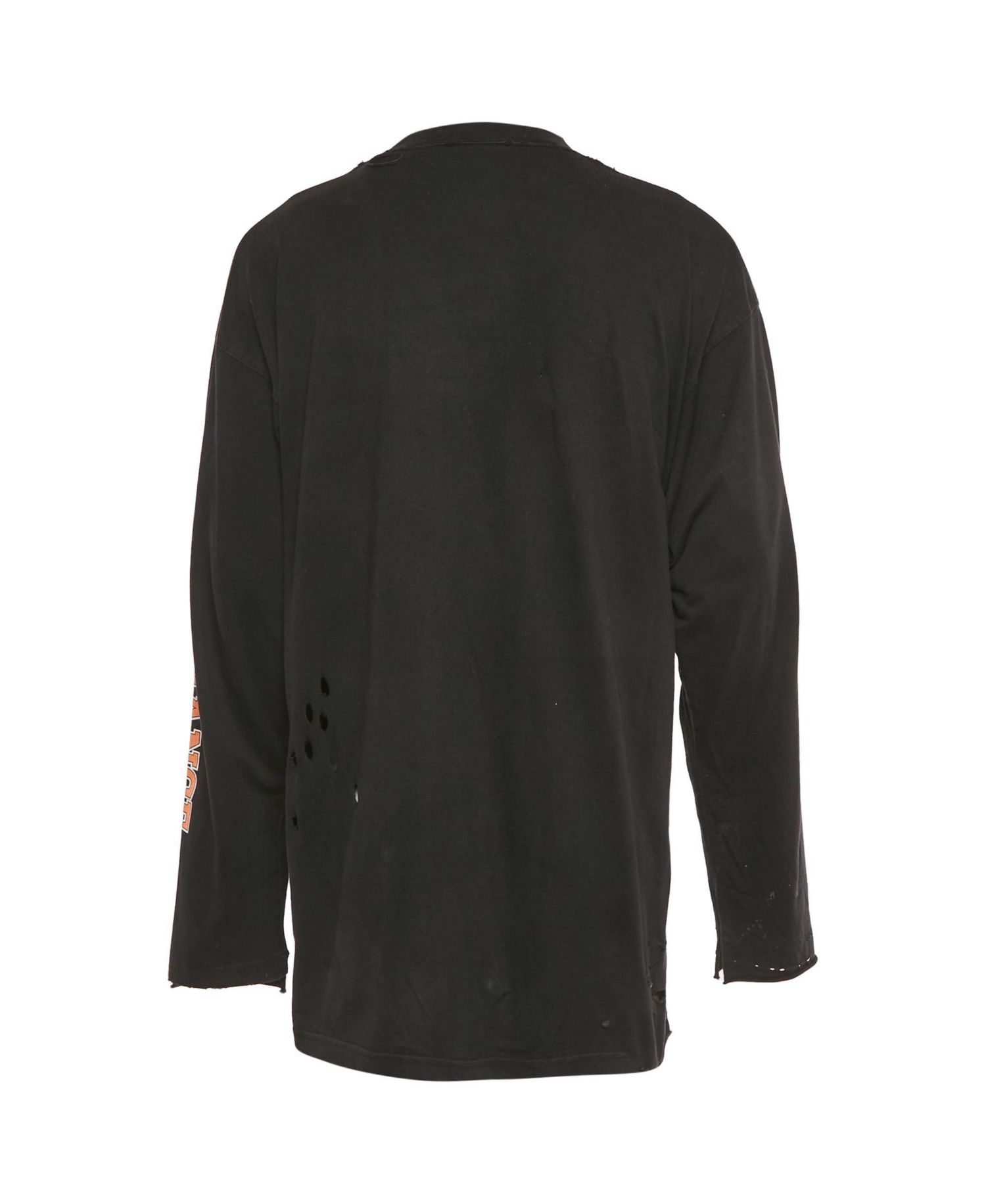 Men's Logo Print Distressed Cotton Oversized T-Shirt