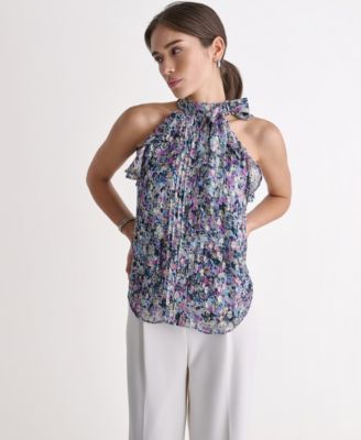 Women's Printed Sleeveless Halter Top